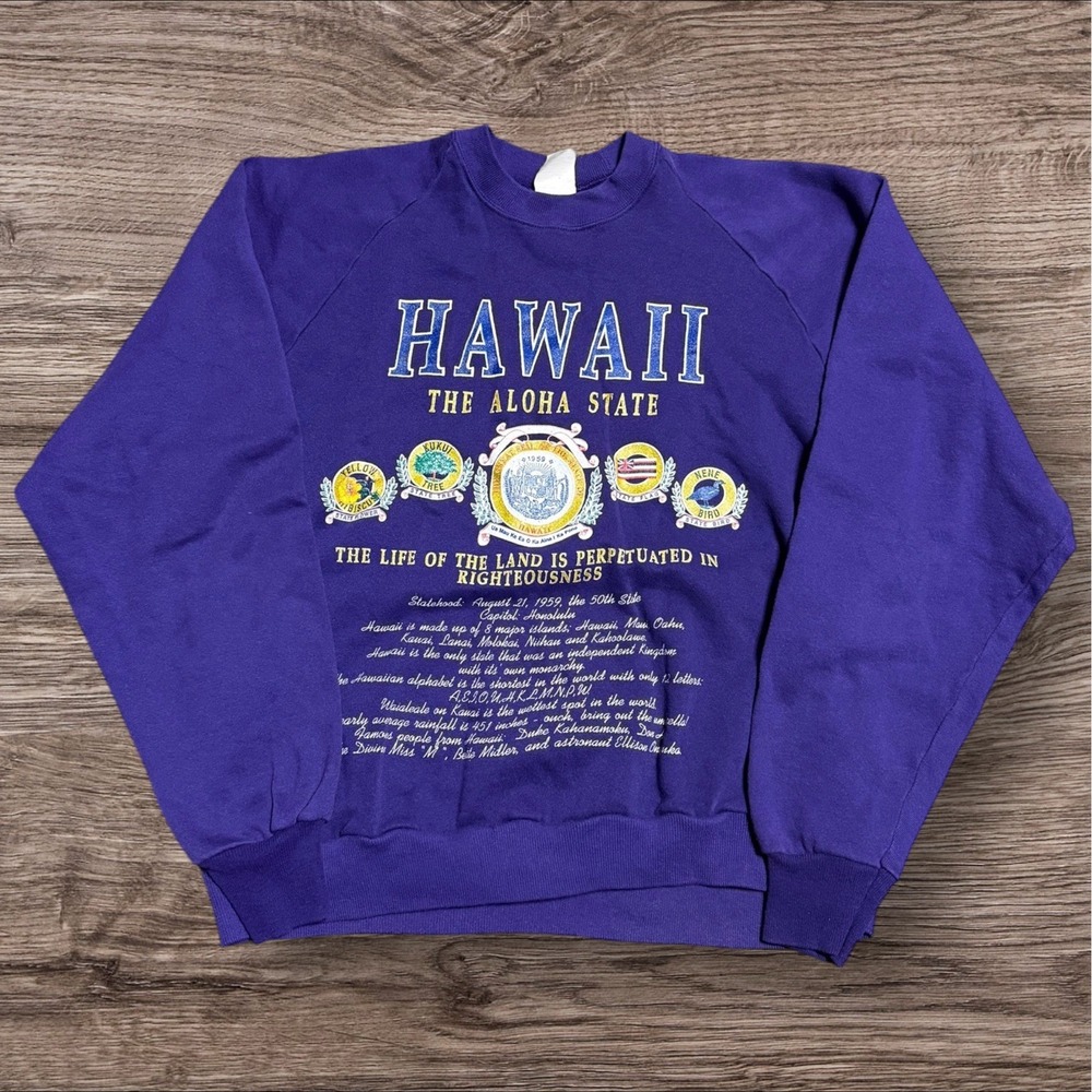 90s The Aloha State Of Hawaii Sweatshirt Vintage Crewneck Size XL‎ Woman's